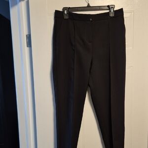 CLEO, black oversized, 1/2 elastic waist, slash pockets, straight leg, Sz 6